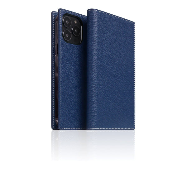 D8 Full Grain Leather Diary Case for iPhone 14 Pro Max (Navy Blue)