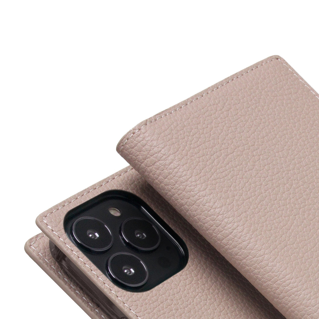 D8 Full Grain Leather Diary Case for iPhone 13 Pro Max (Light Cream)