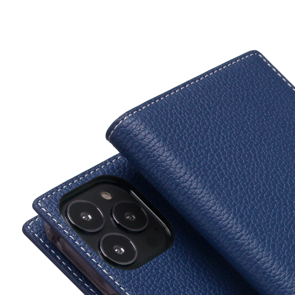 D8 Full Grain Leather Diary Case for iPhone 13 Pro Max (Navy Blue)