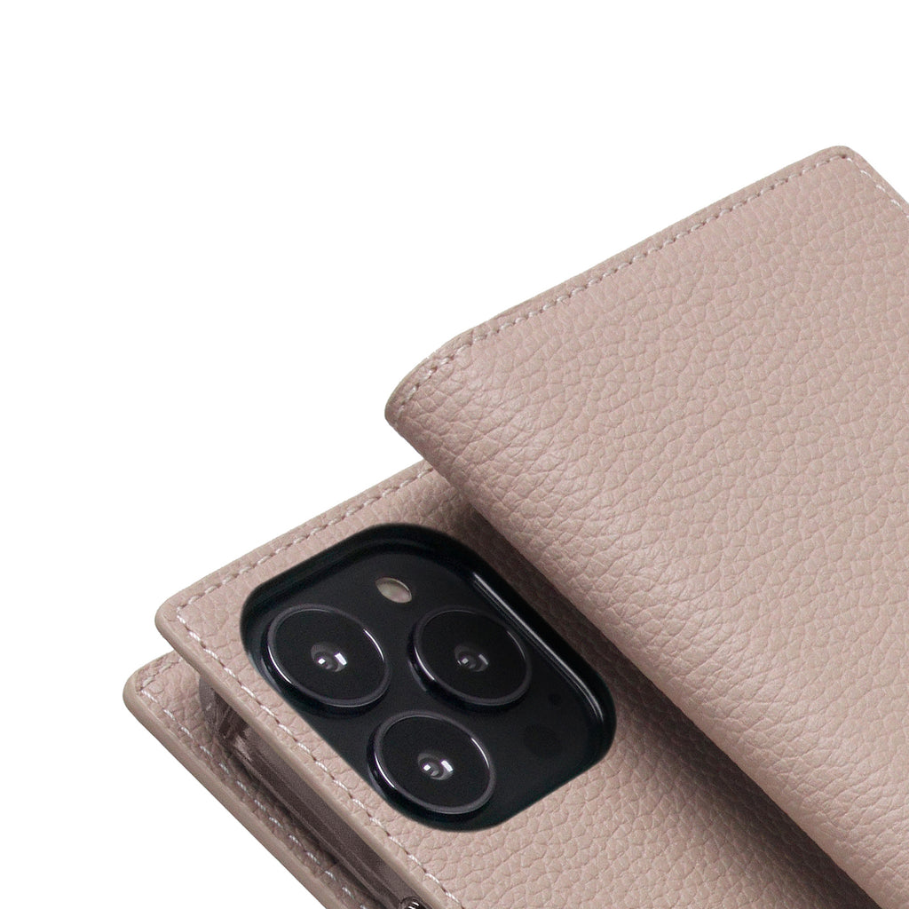 D8 Full Grain Leather Diary Case for iPhone 13 Pro (Light Cream)