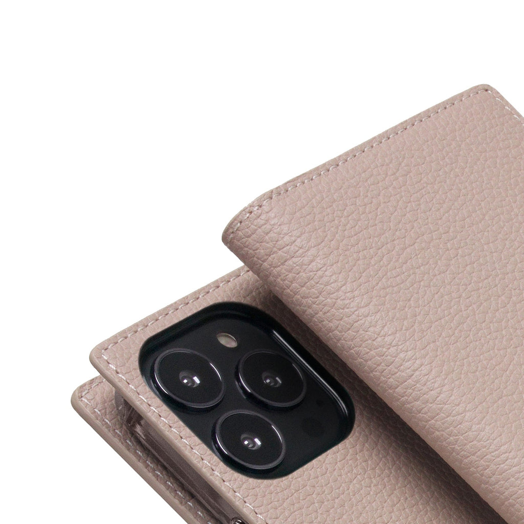D8 Full Grain Leather Diary Case for iPhone 14 Pro (Light Cream)