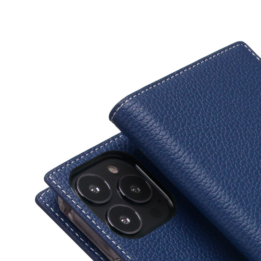 D8 Full Grain Leather Diary Case for iPhone 14 Pro (Navy Blue)