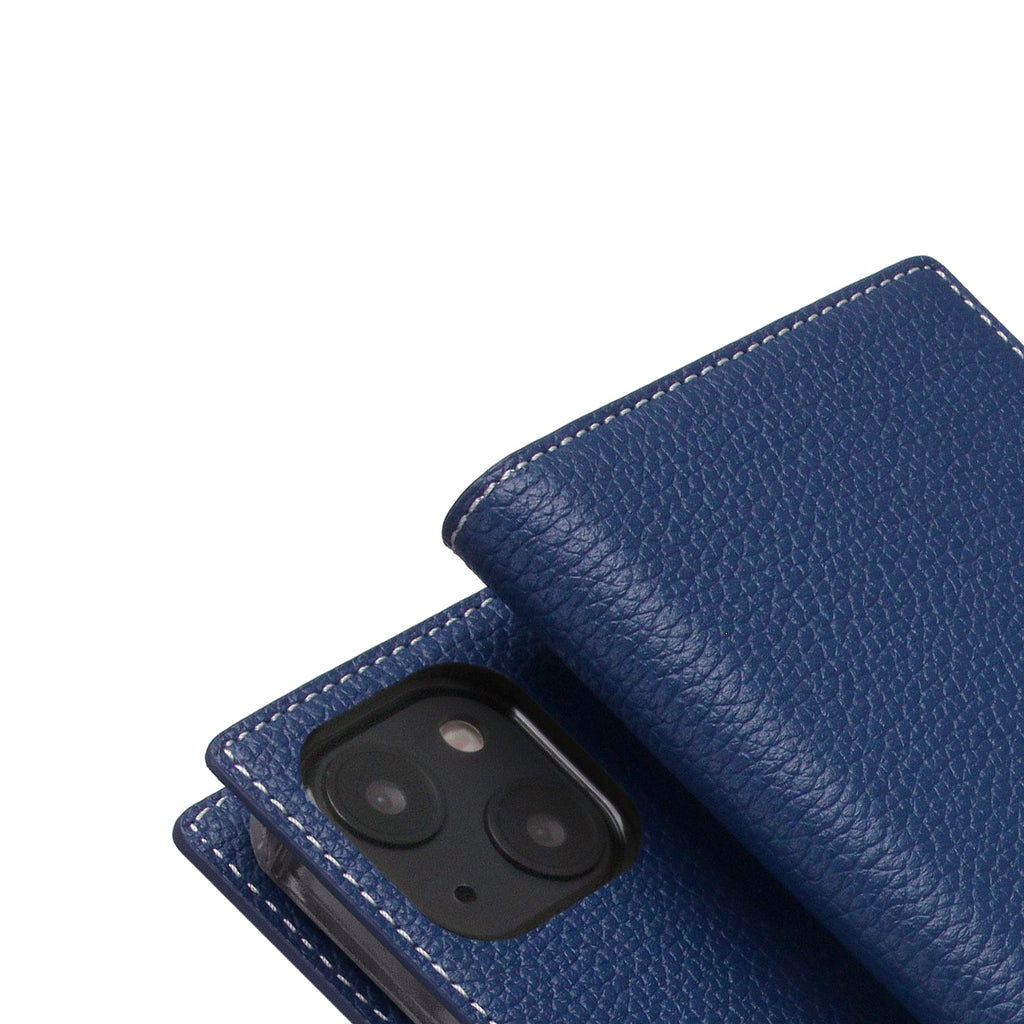 D8 Full Grain Leather Diary Case for iPhone 13 (Navy Blue)