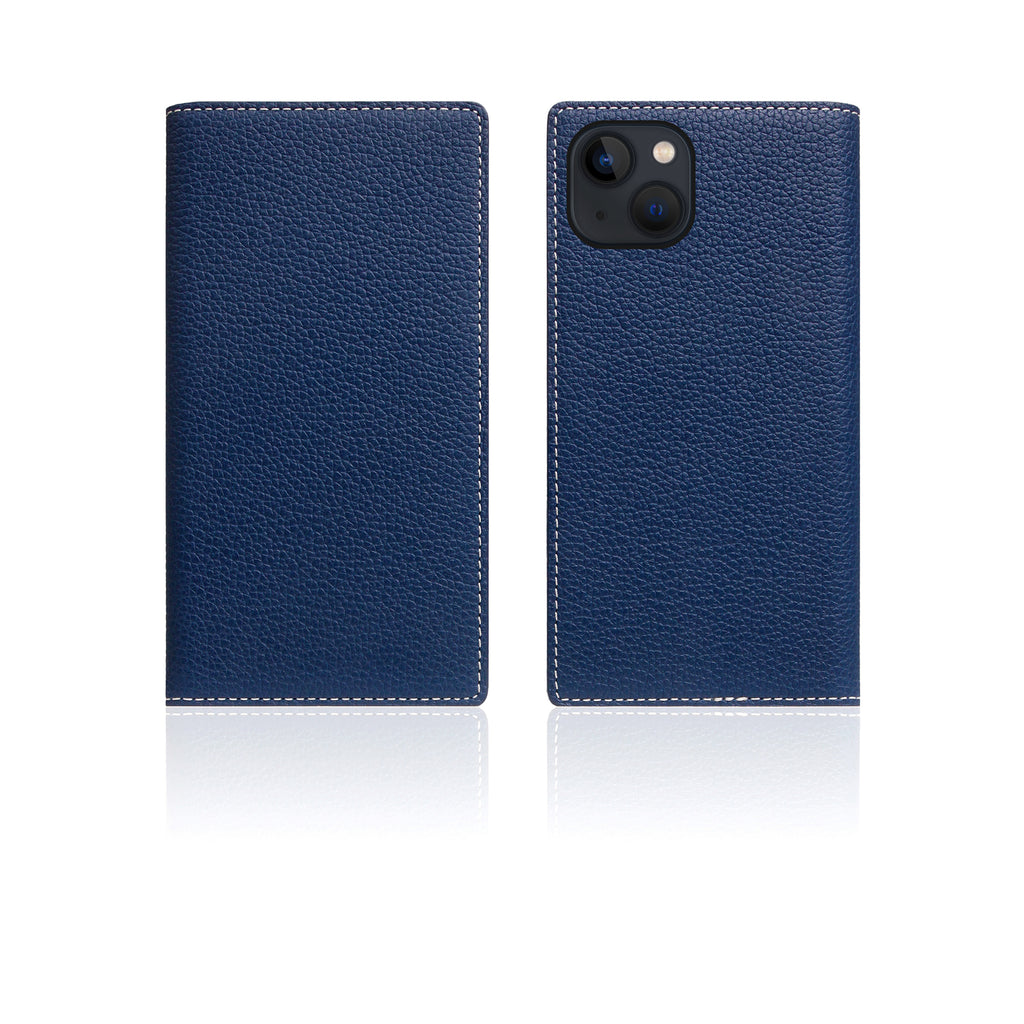D8 Full Grain Leather Diary Case for iPhone 14 Plus (Navy Blue)