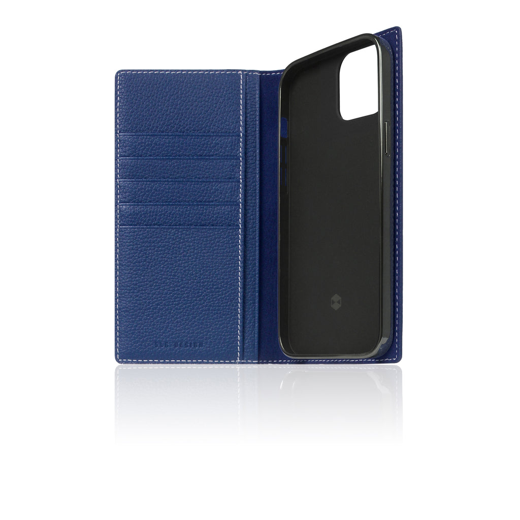 D8 Full Grain Leather Diary Case for iPhone 14 Plus (Navy Blue)