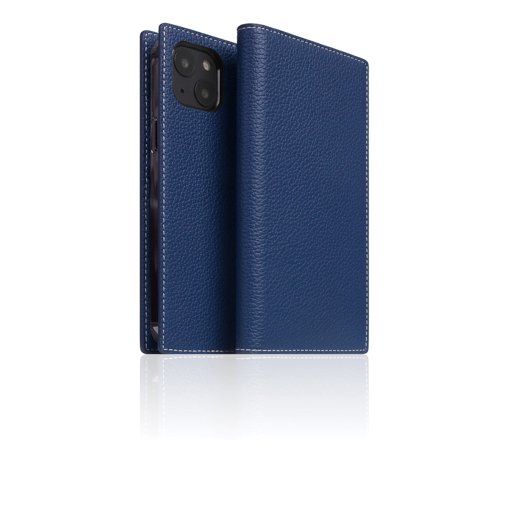 D8 Full Grain Leather Diary Case for iPhone 14 Plus (Navy Blue)