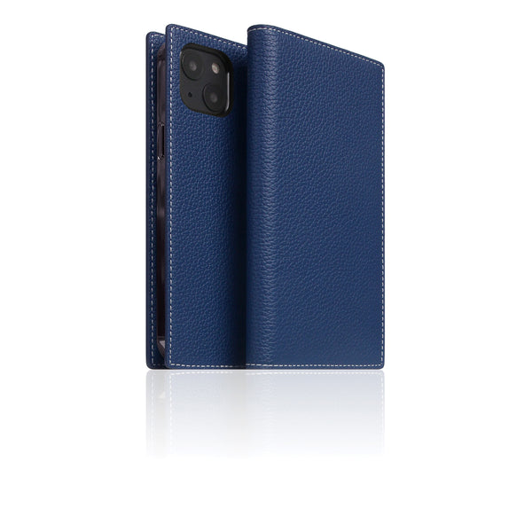D8 Full Grain Leather Diary Case for iPhone 14 Plus (Navy Blue)