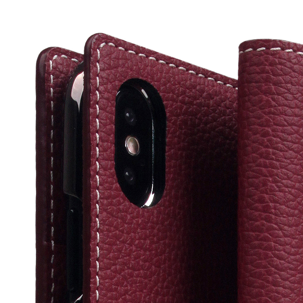 D8 Full Grain Leather Case for iPhone X / XS Burgundy Rose