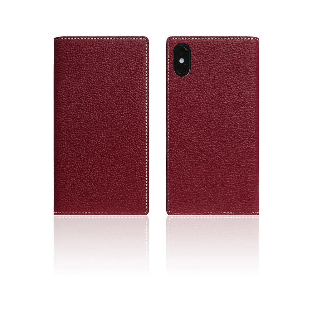 D8 Full Grain Leather Case for iPhone X / XS Burgundy Rose