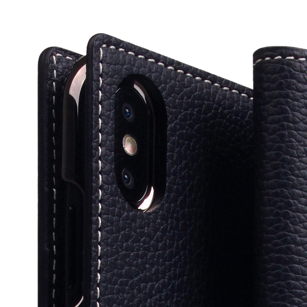 D8 Full Grain Leather Case for iPhone Xs Max Black Blue