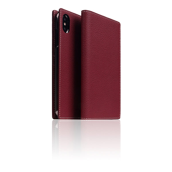 D8 Full Grain Leather Case for iPhone Xs Max Burgundy Rose