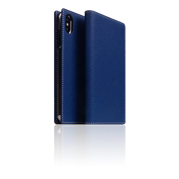 D8 Full Grain Leather Case for iPhone Xs Max Navy Blue