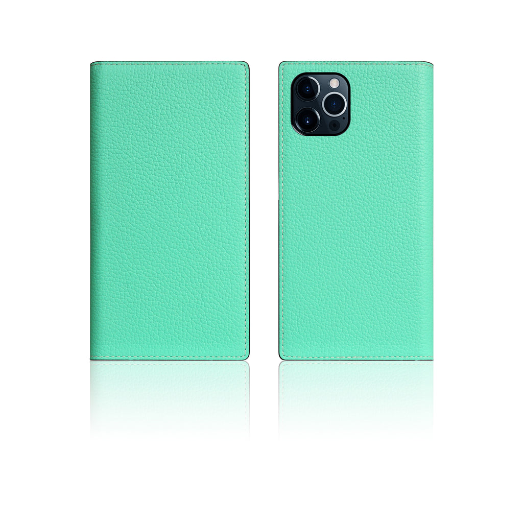 D8 Neon Full Grain Leather Diary Case for iPhone 12 / 12 Pro (Teal)