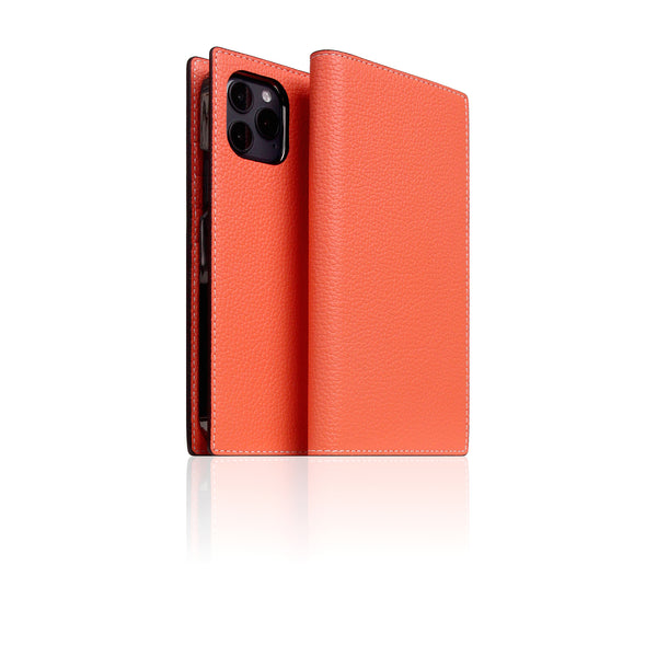 D8 Neon Full Grain Leather Diary Case for iPhone 12 Pro Max (Coral)