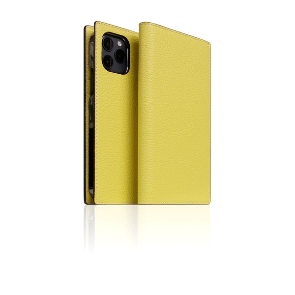 D8 Neon Full Grain Leather Diary Case for iPhone 12 Pro Max (Lemon)