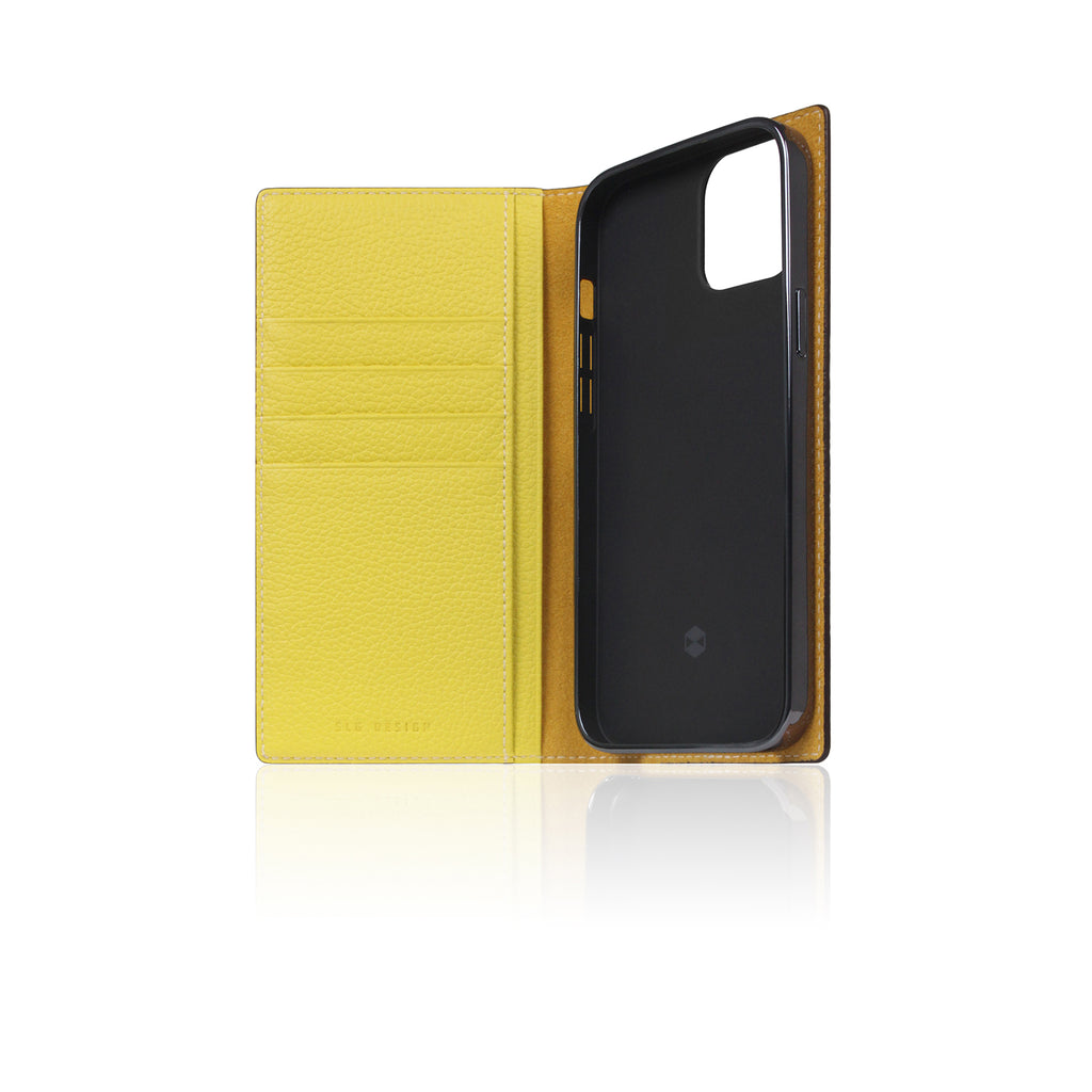 D8 Neon Full Grain Leather Diary Case for iPhone 13 (Lemon)