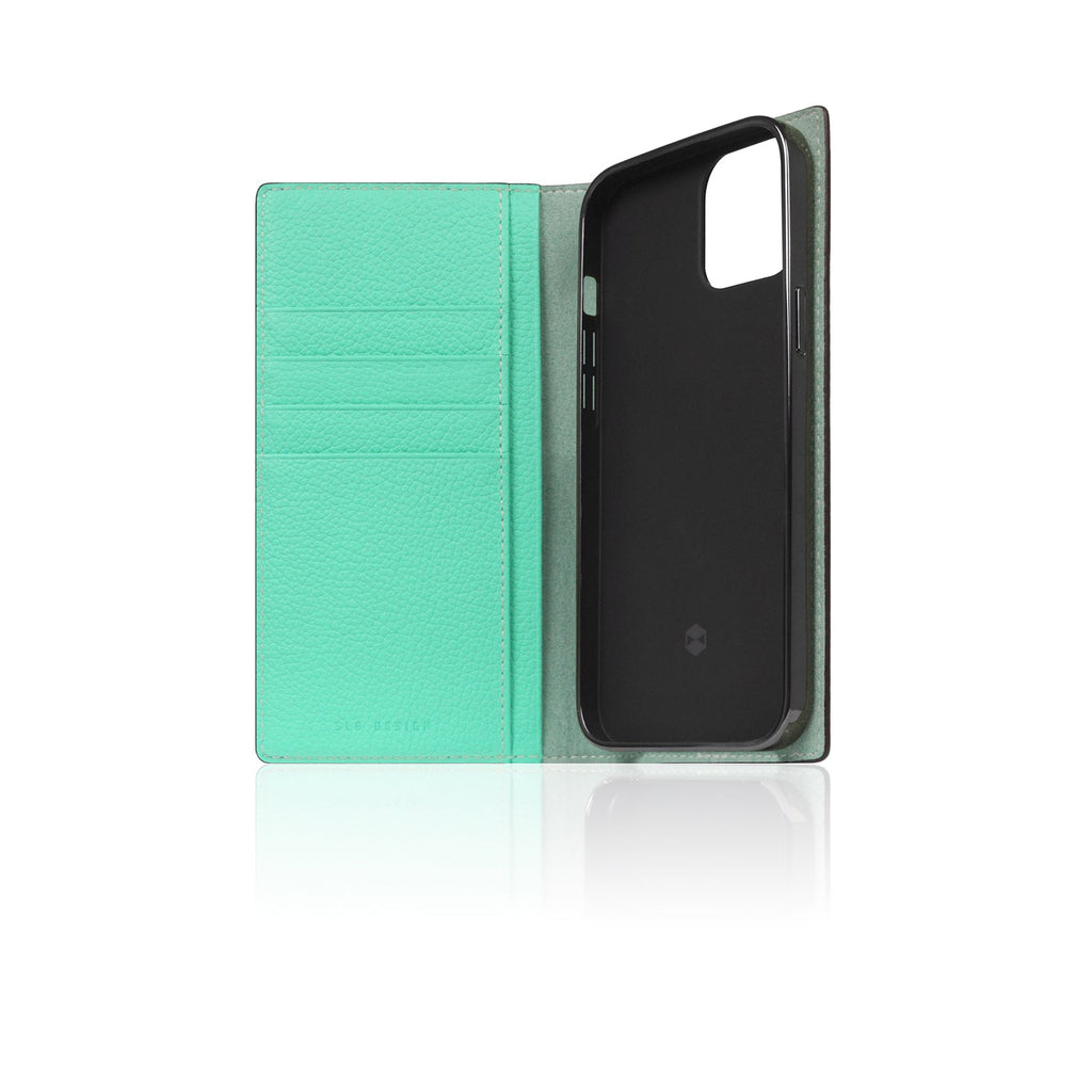 D8 Neon Full Grain Leather Diary Case for iPhone 14 (Teal)