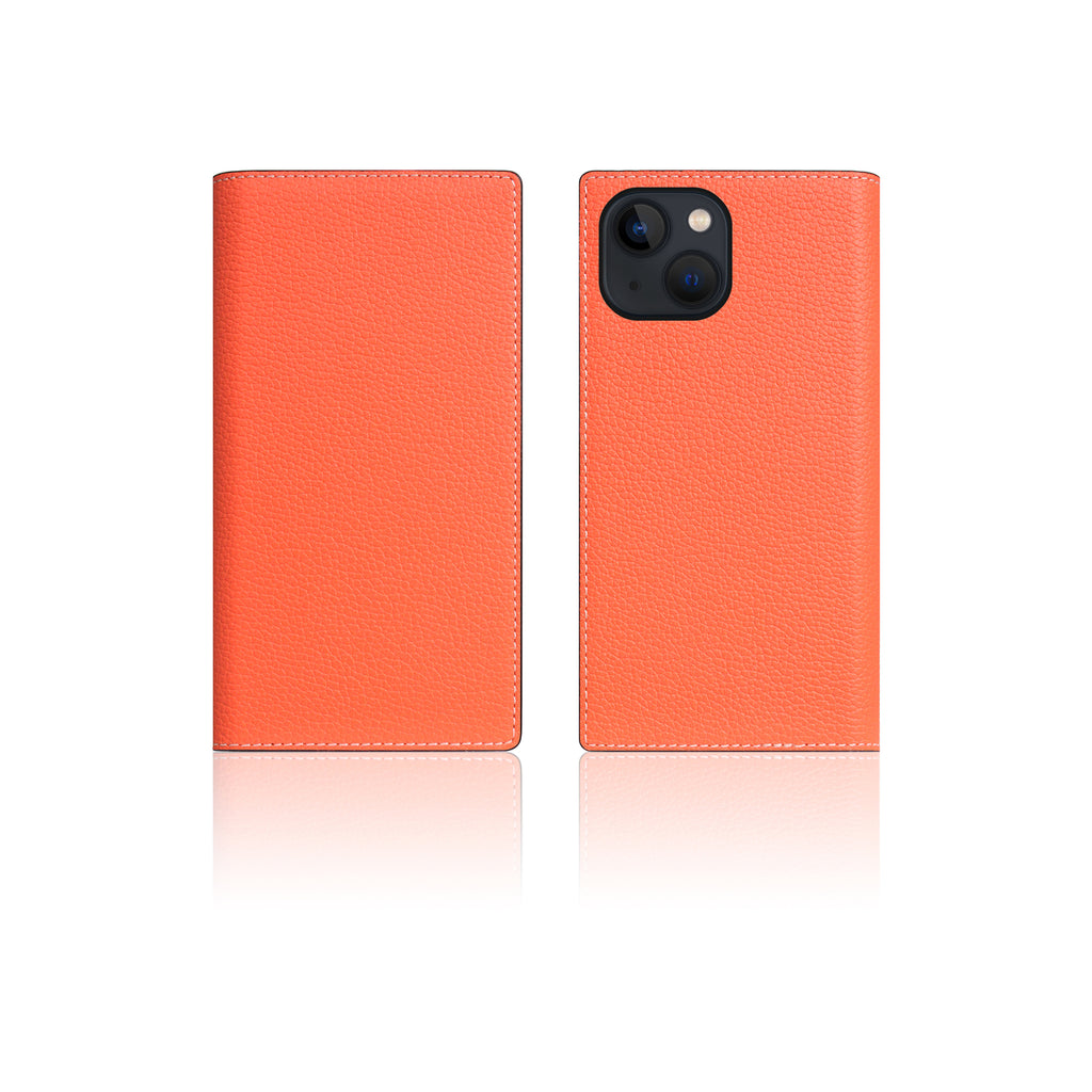 D8 Neon Full Grain Leather Diary Case for iPhone 13 mini (Coral)