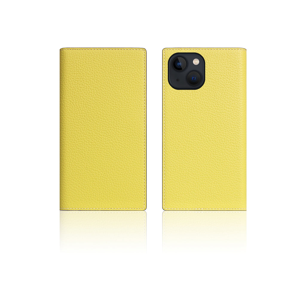 D8 Neon Full Grain Leather Diary Case for iPhone 13 mini (Lemon)