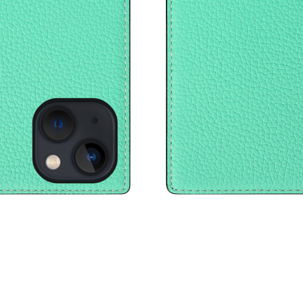 D8 Neon Full Grain Leather Diary Case for iPhone 13 mini (Teal)