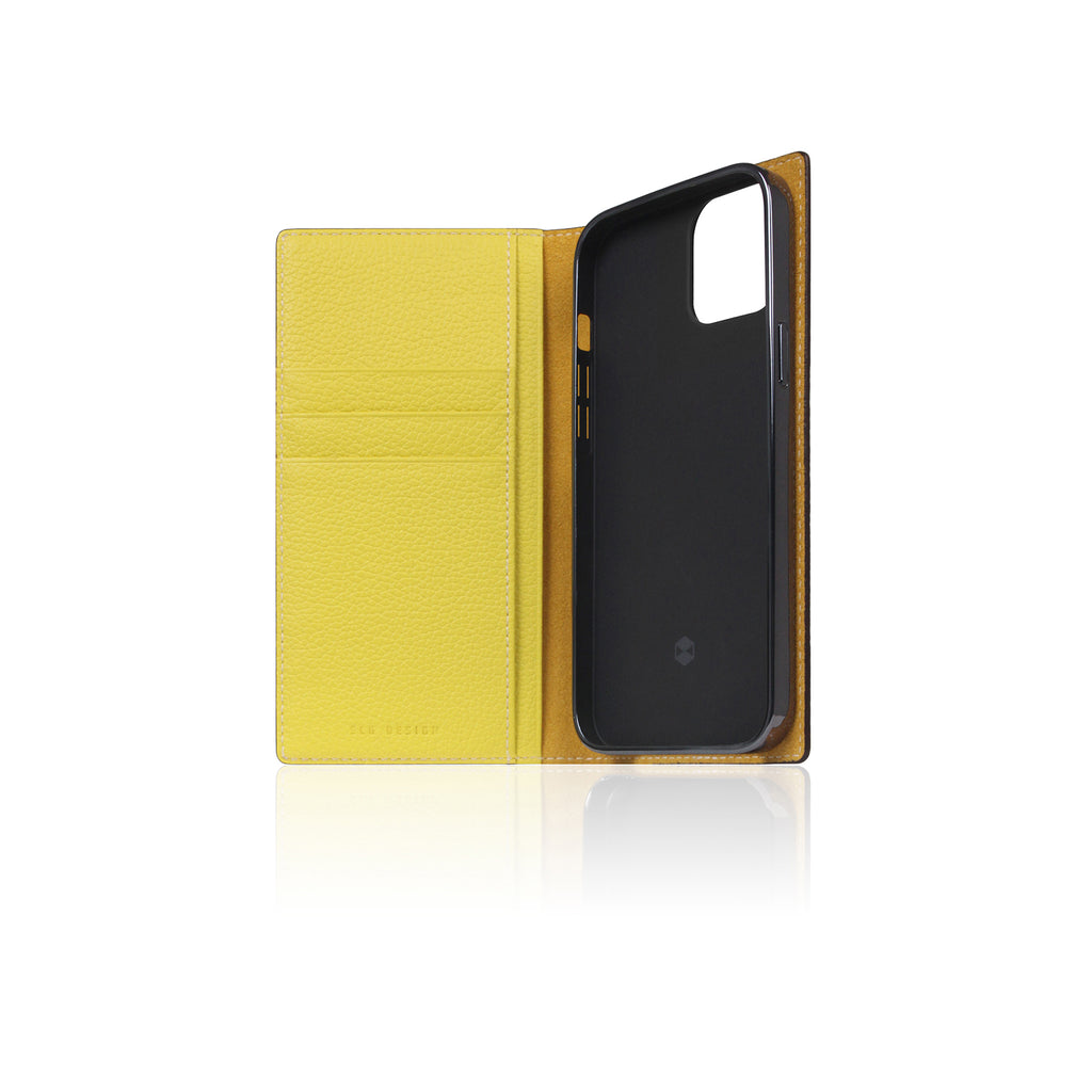 D8 Neon Full Grain Leather Diary Case for iPhone 13 mini (Lemon)