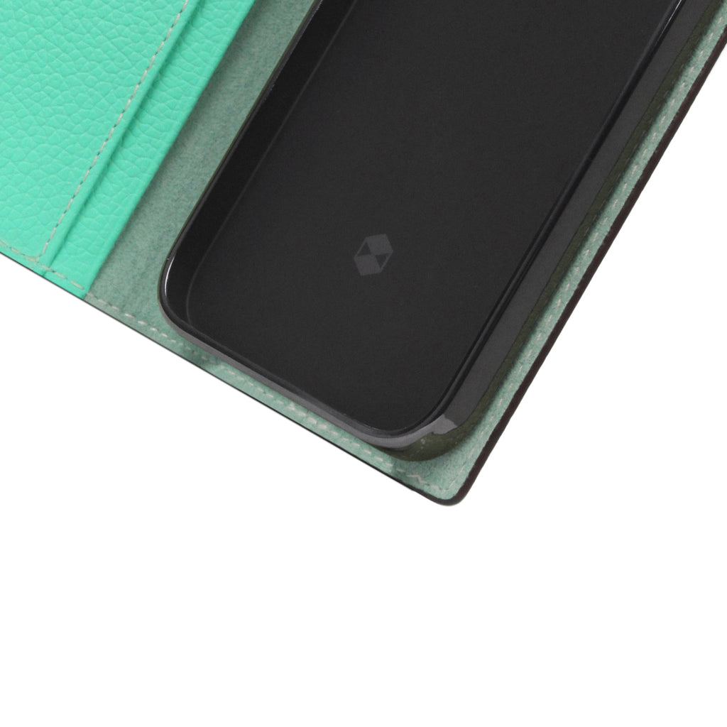 D8 Neon Full Grain Leather Diary Case for iPhone 13 mini (Teal)