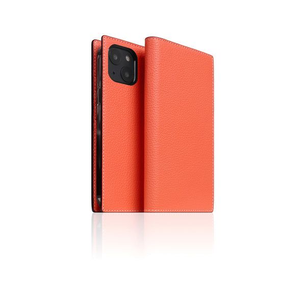 D8 Neon Full Grain Leather Diary Case for iPhone 13 mini (Coral)