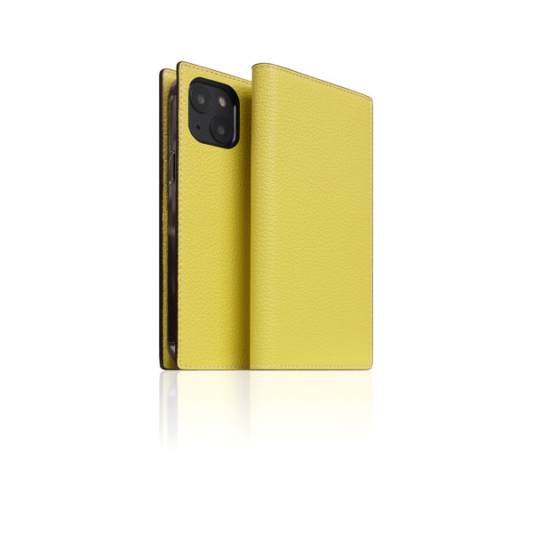 D8 Neon Full Grain Leather Diary Case for iPhone 13 mini (Lemon)