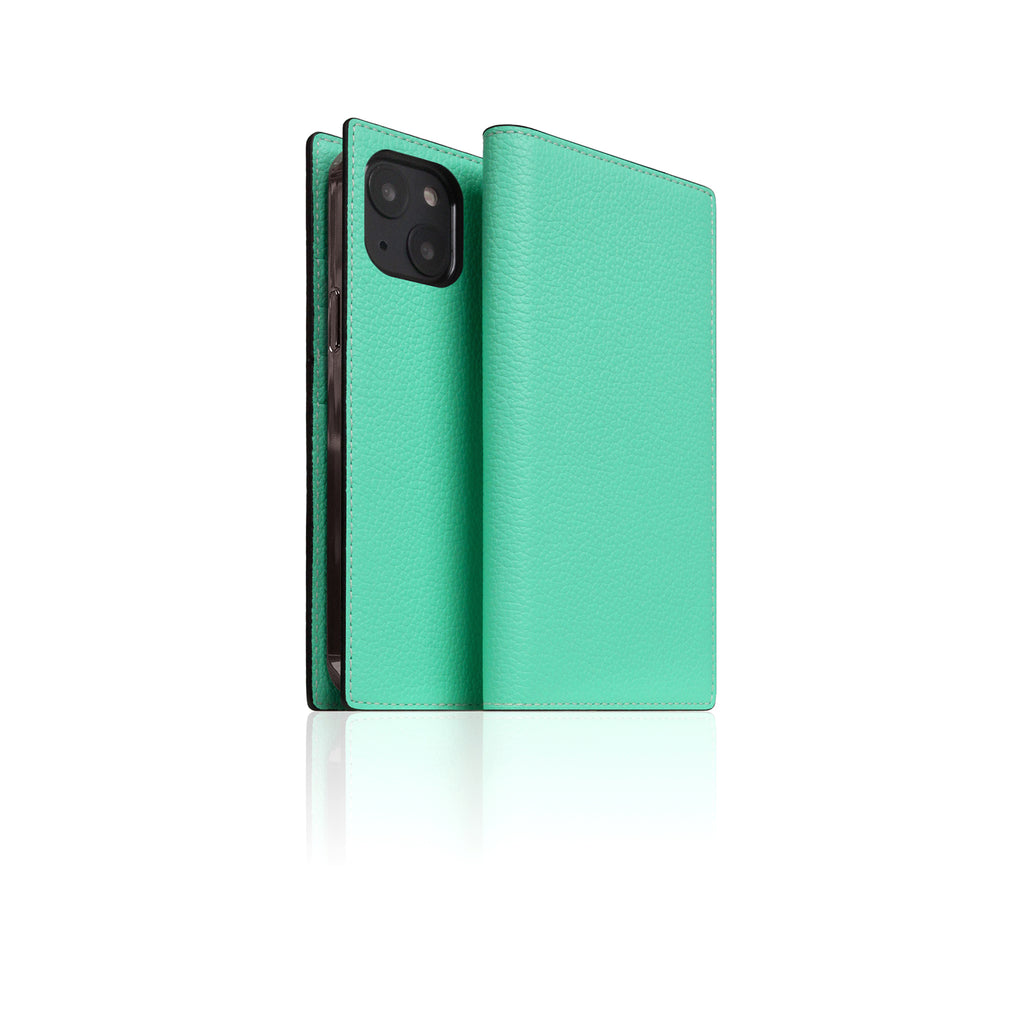 D8 Neon Full Grain Leather Diary Case for iPhone 13 mini (Teal)