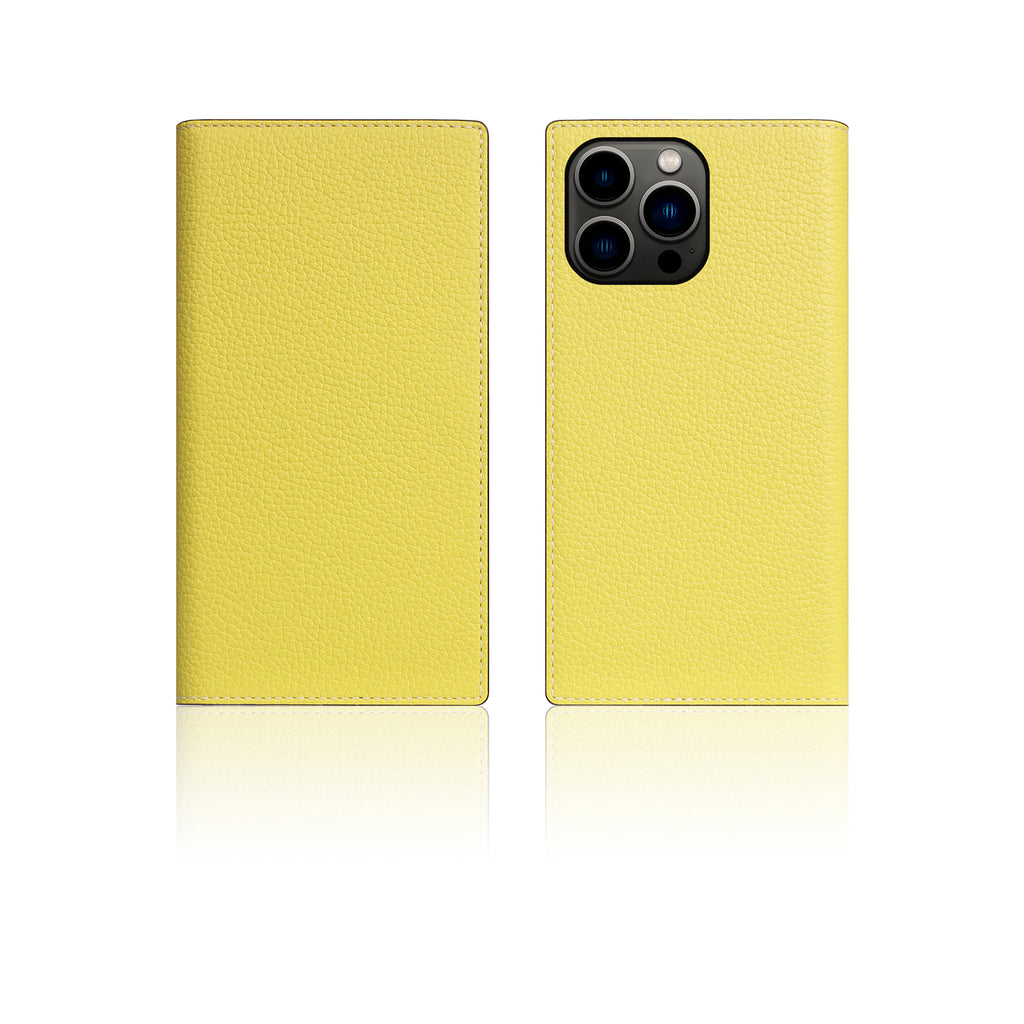 D8 Neon Full Grain Leather Diary Case for iPhone 13 Pro (Lemon)