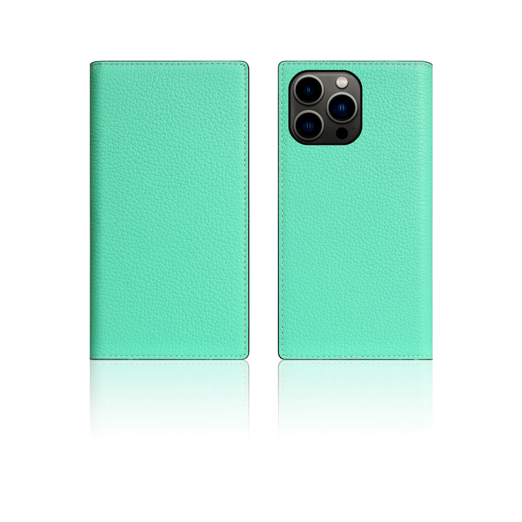 D8 Neon Full Grain Leather Diary Case for iPhone 13 Pro (Teal)