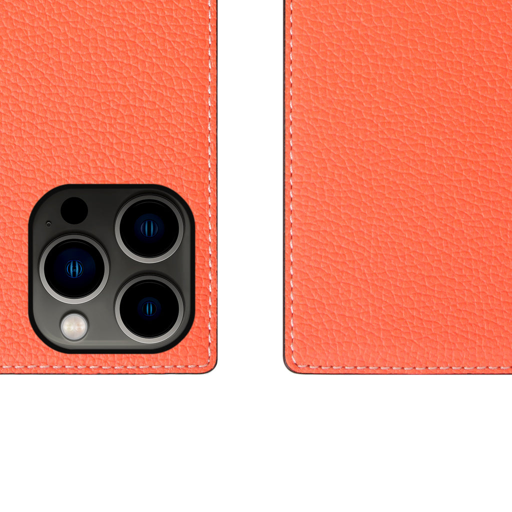 D8 Neon Full Grain Leather Diary Case for iPhone 13 Pro (Coral)