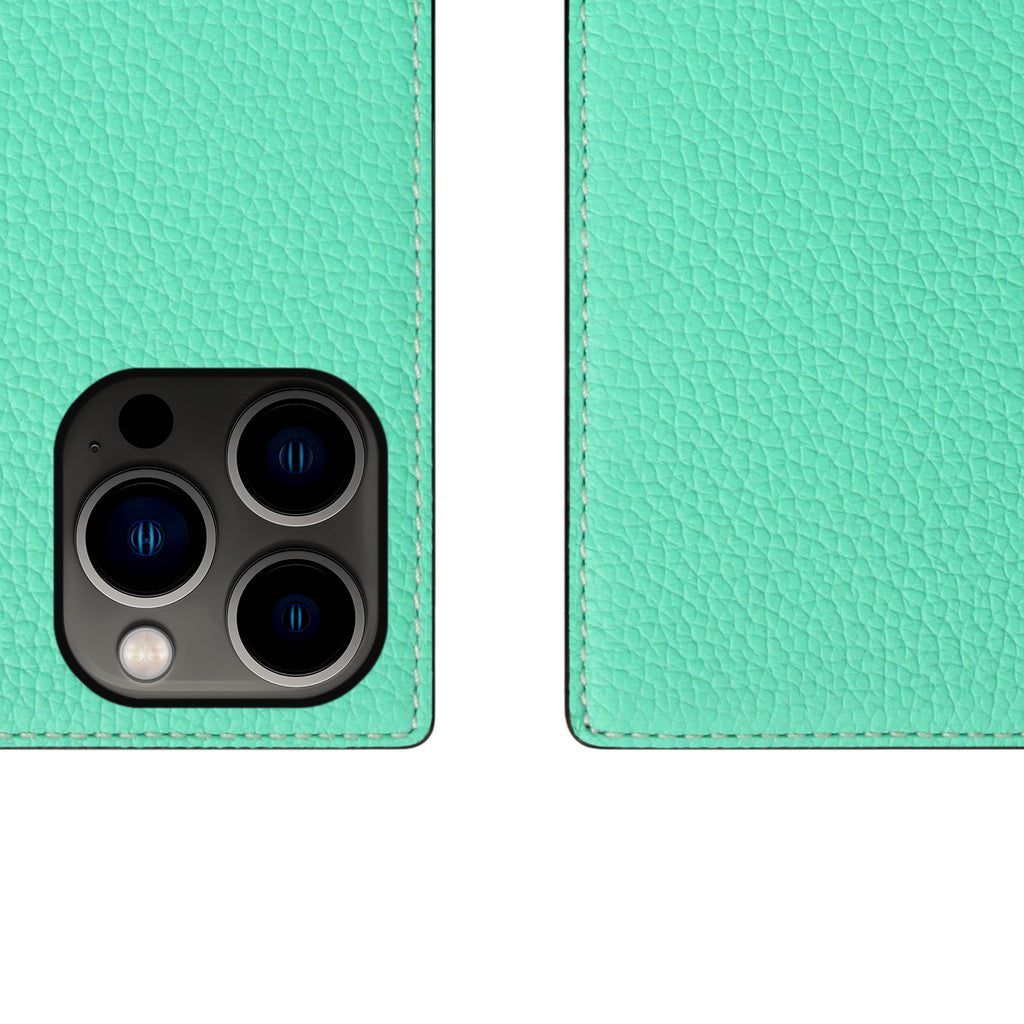 D8 Neon Full Grain Leather Diary Case for iPhone 13 Pro (Teal)