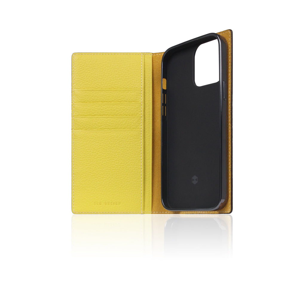 D8 Neon Full Grain Leather Diary Case for iPhone 14 Pro (Lemon)