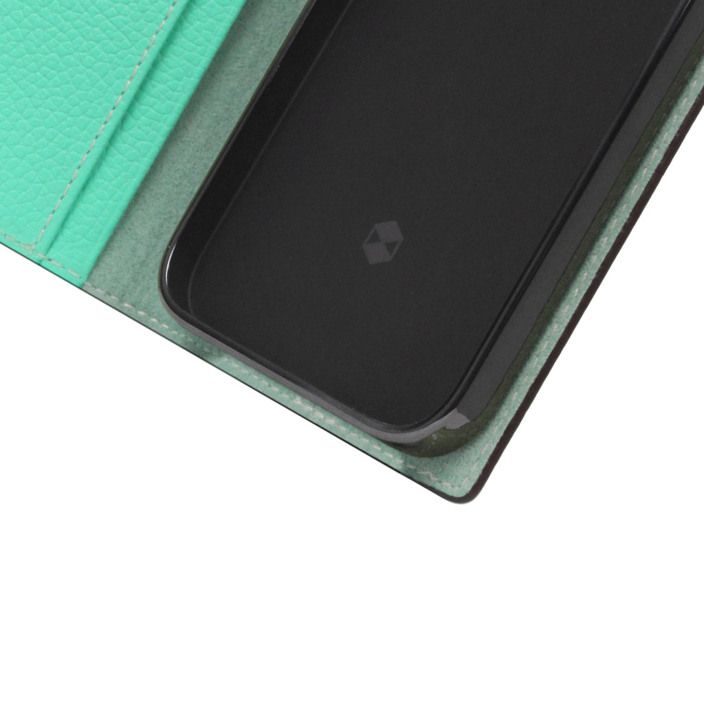 D8 Neon Full Grain Leather Diary Case for iPhone 13 Pro (Teal)
