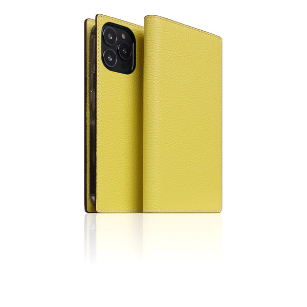 D8 Neon Full Grain Leather Diary Case for iPhone 13 Pro Max (Lemon)