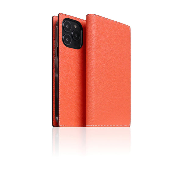 D8 Neon Full Grain Leather Diary Case for iPhone 13 Pro (Coral)