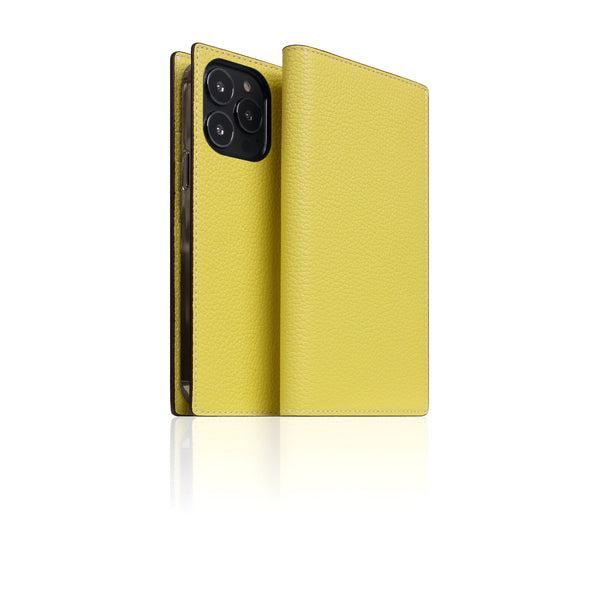 D8 Neon Full Grain Leather Diary Case for iPhone 14 Pro (Lemon)