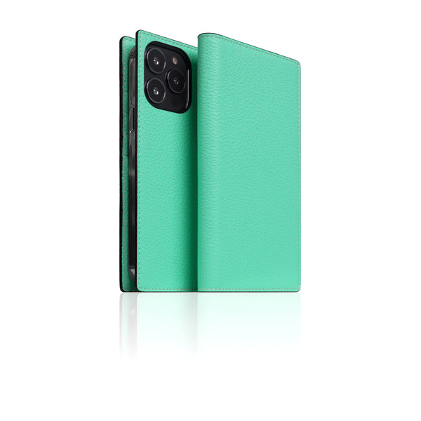 D8 Neon Full Grain Leather Diary Case for iPhone 13 Pro (Teal)