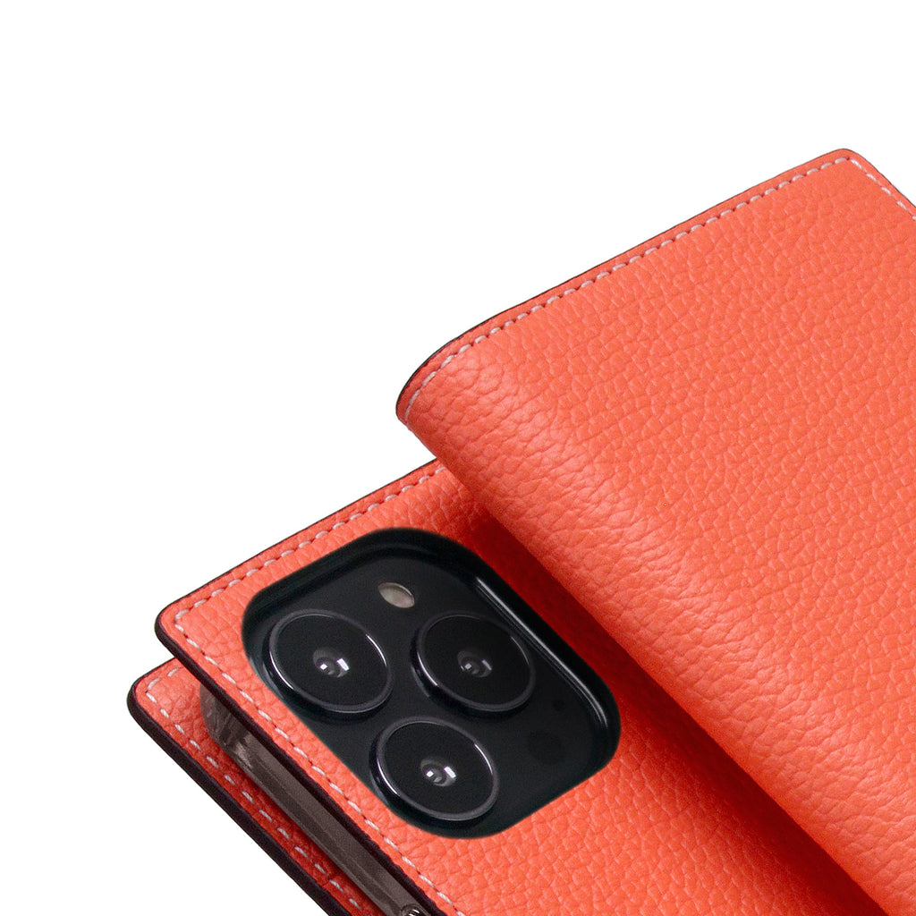 D8 Neon Full Grain Leather Diary Case for iPhone 13 Pro (Coral)