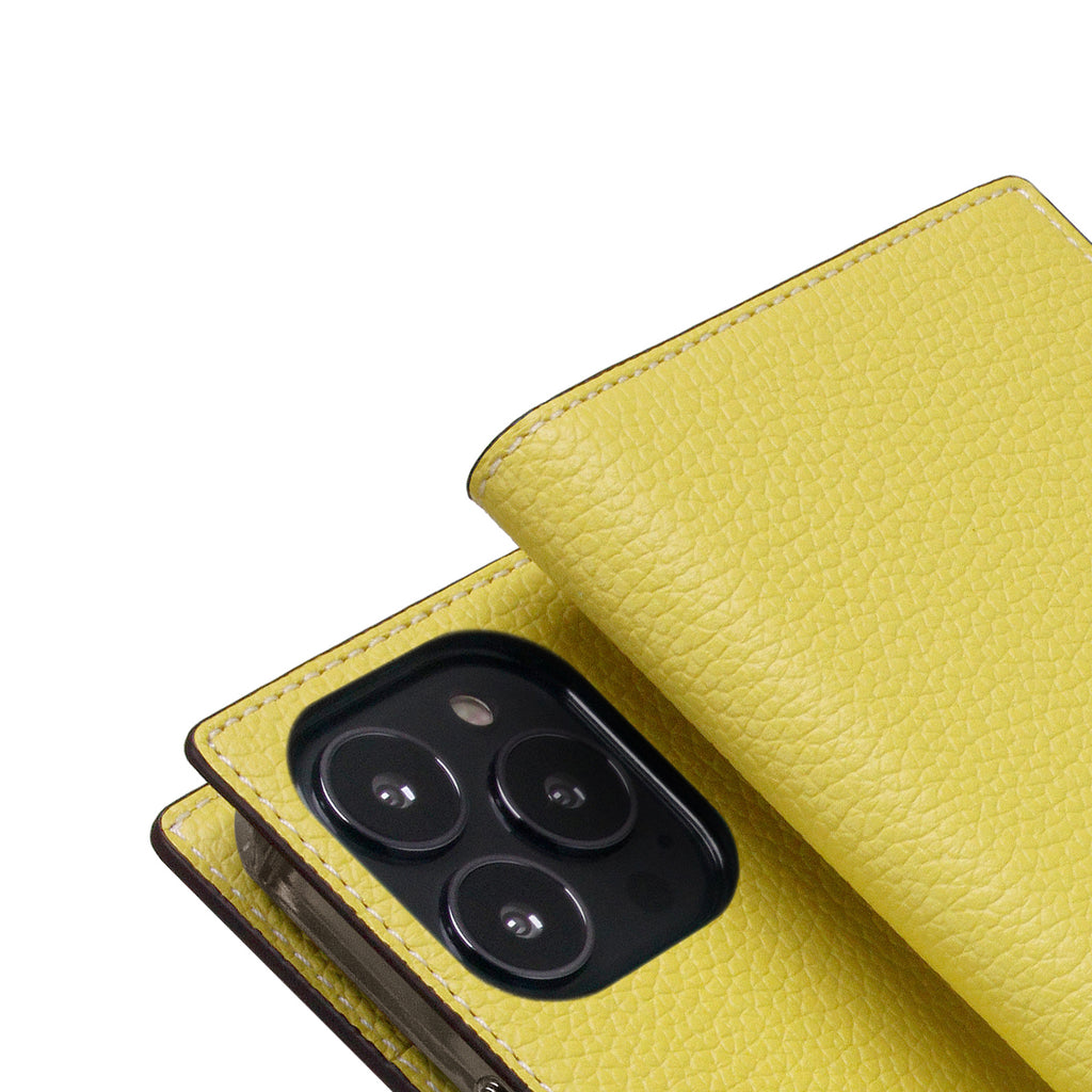 D8 Neon Full Grain Leather Diary Case for iPhone 13 Pro (Lemon)