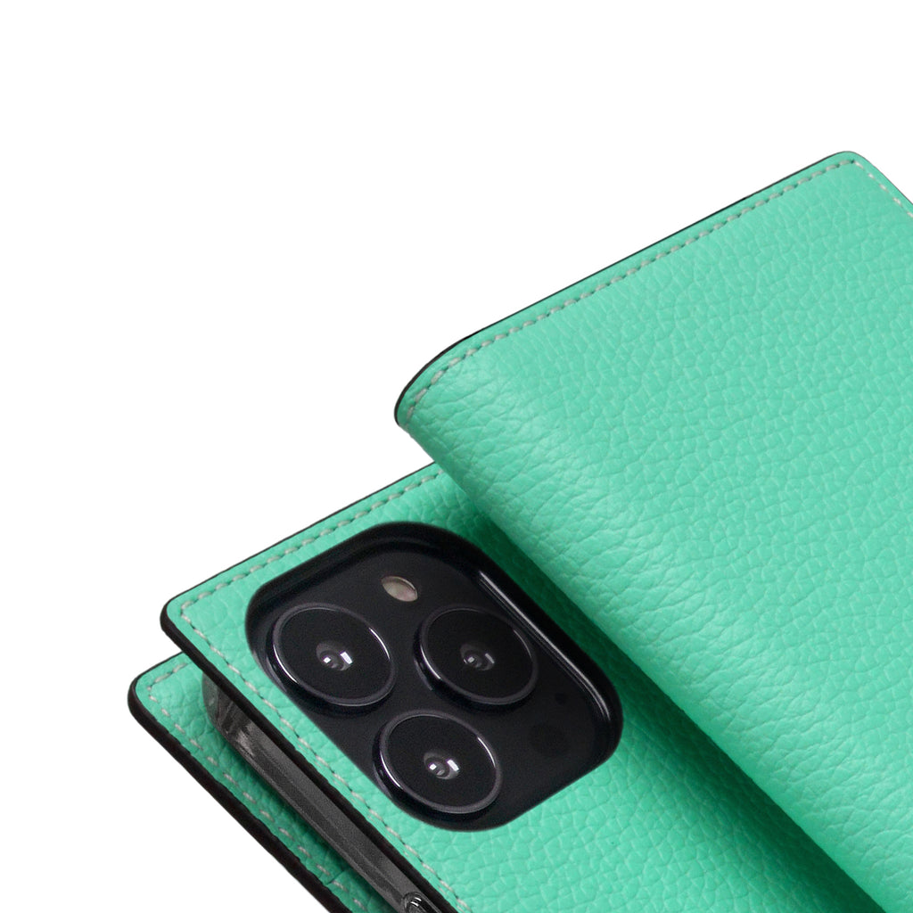 D8 Neon Full Grain Leather Diary Case for iPhone 13 Pro (Teal)