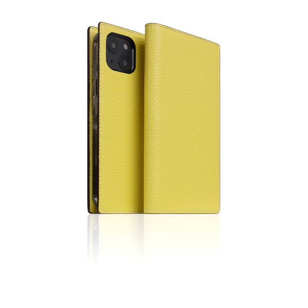 D8 Neon Full Grain Leather Diary Case for iPhone 14 (Lemon)