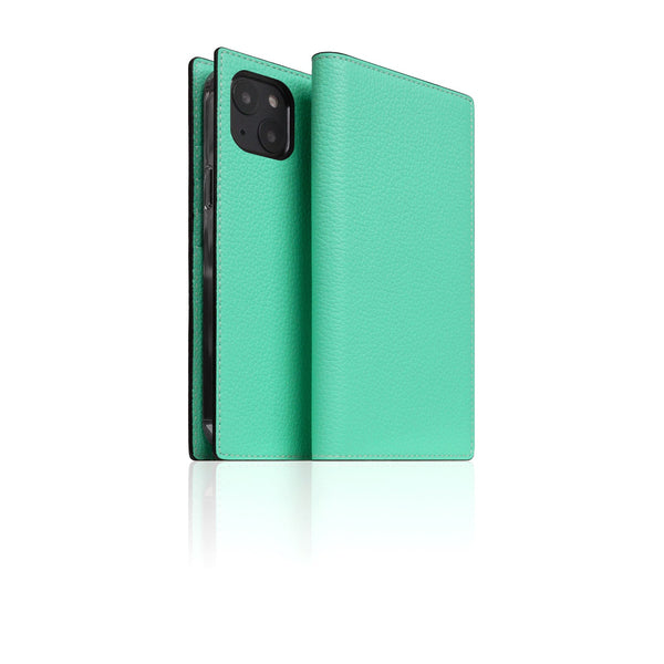 D8 Neon Full Grain Leather Diary Case for iPhone 14 (Teal)