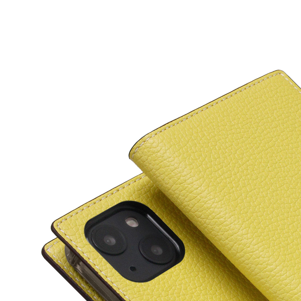 D8 Neon Full Grain Leather Diary Case for iPhone 13 (Lemon)