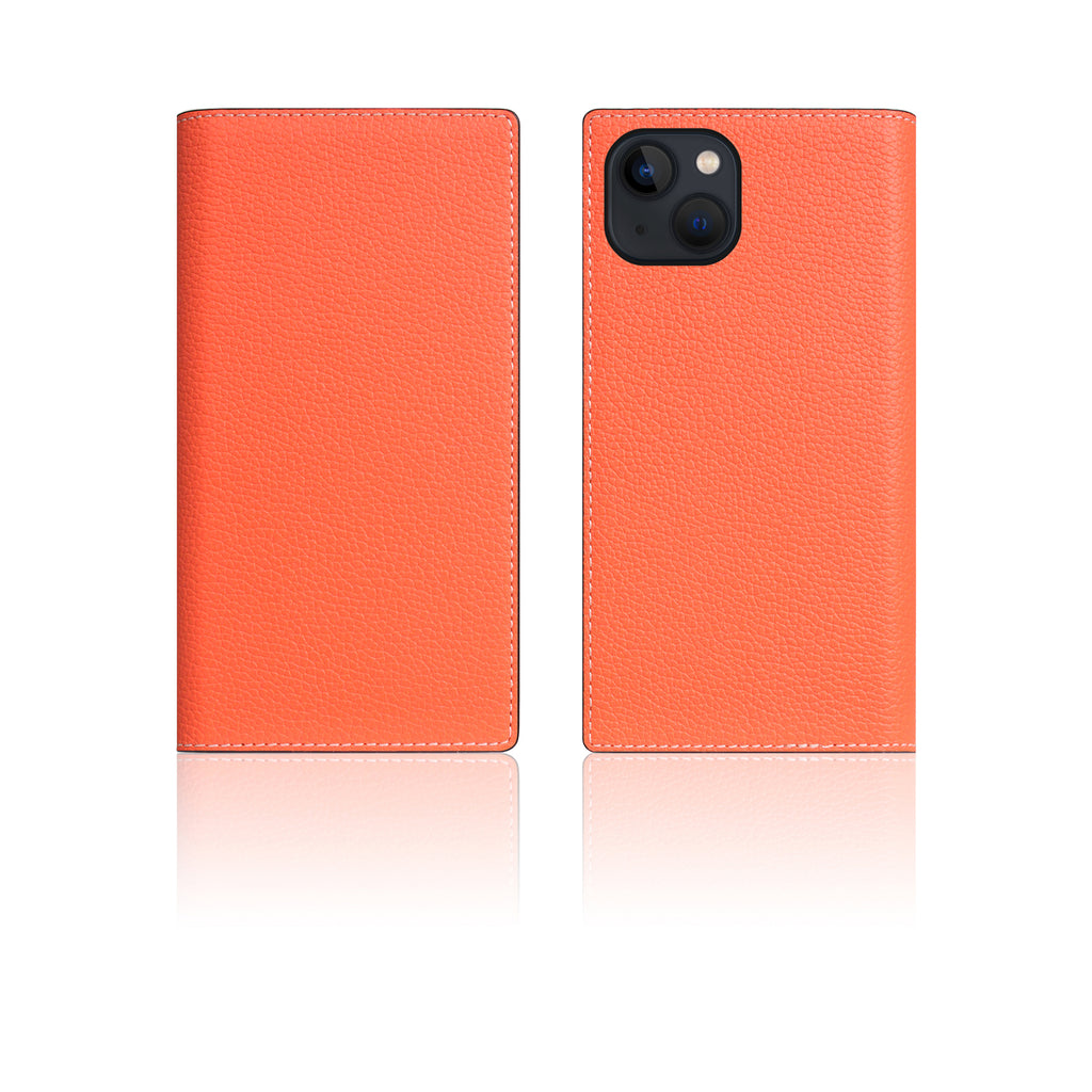 D8 Neon Full Grain Leather Diary Case for iPhone 14 Plus (Coral)