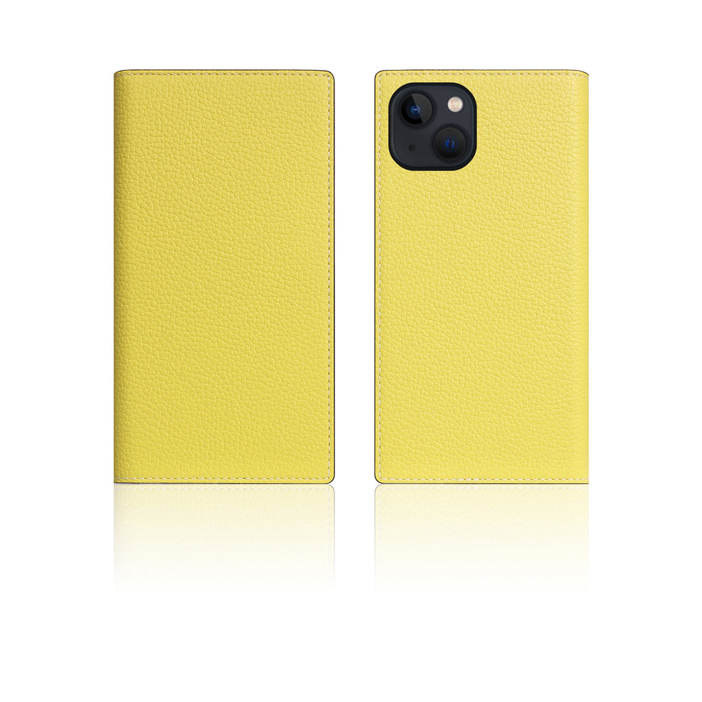 D8 Neon Full Grain Leather Diary Case for iPhone 14 Plus (Lemon)