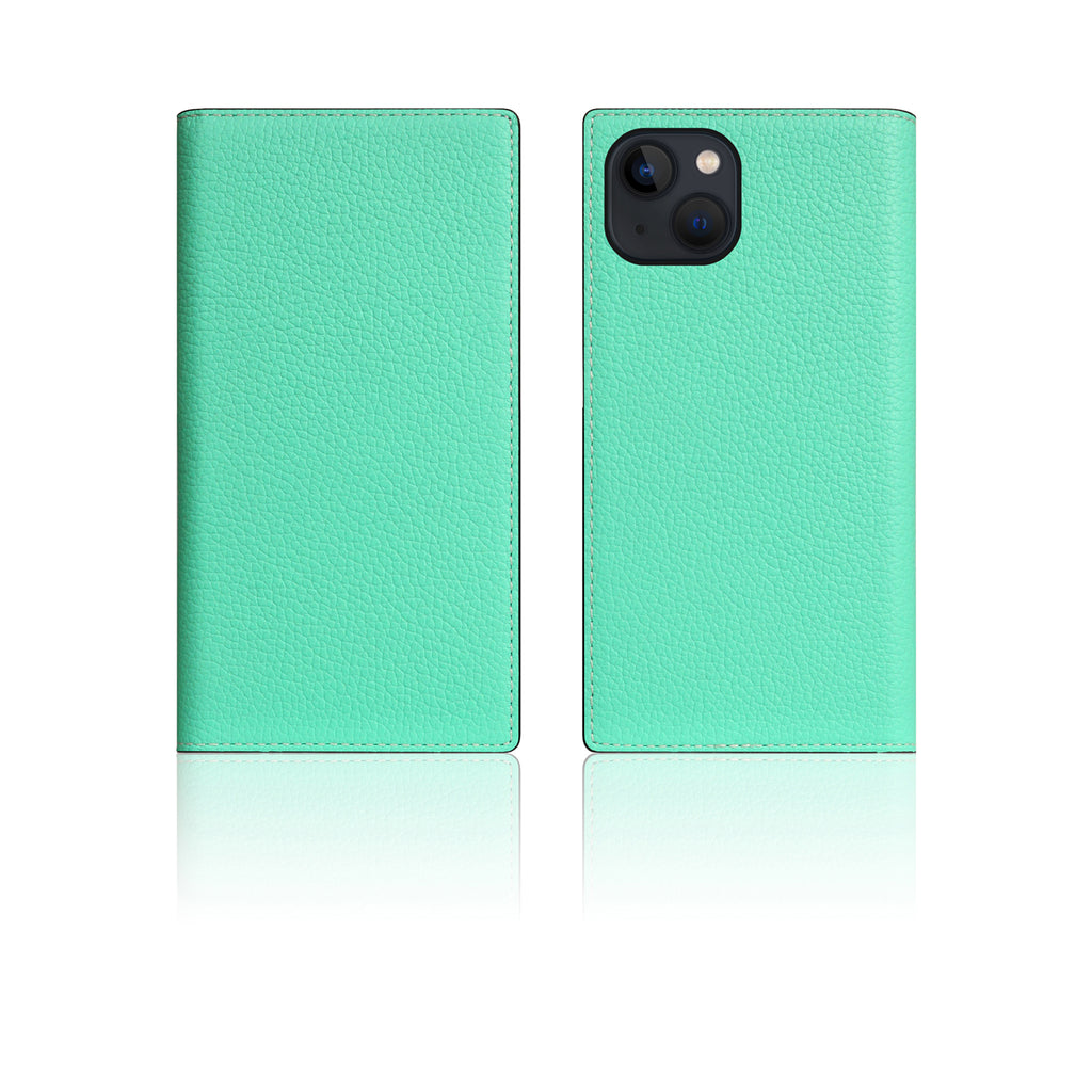 D8 Neon Full Grain Leather Diary Case for iPhone 14 Plus (Teal)