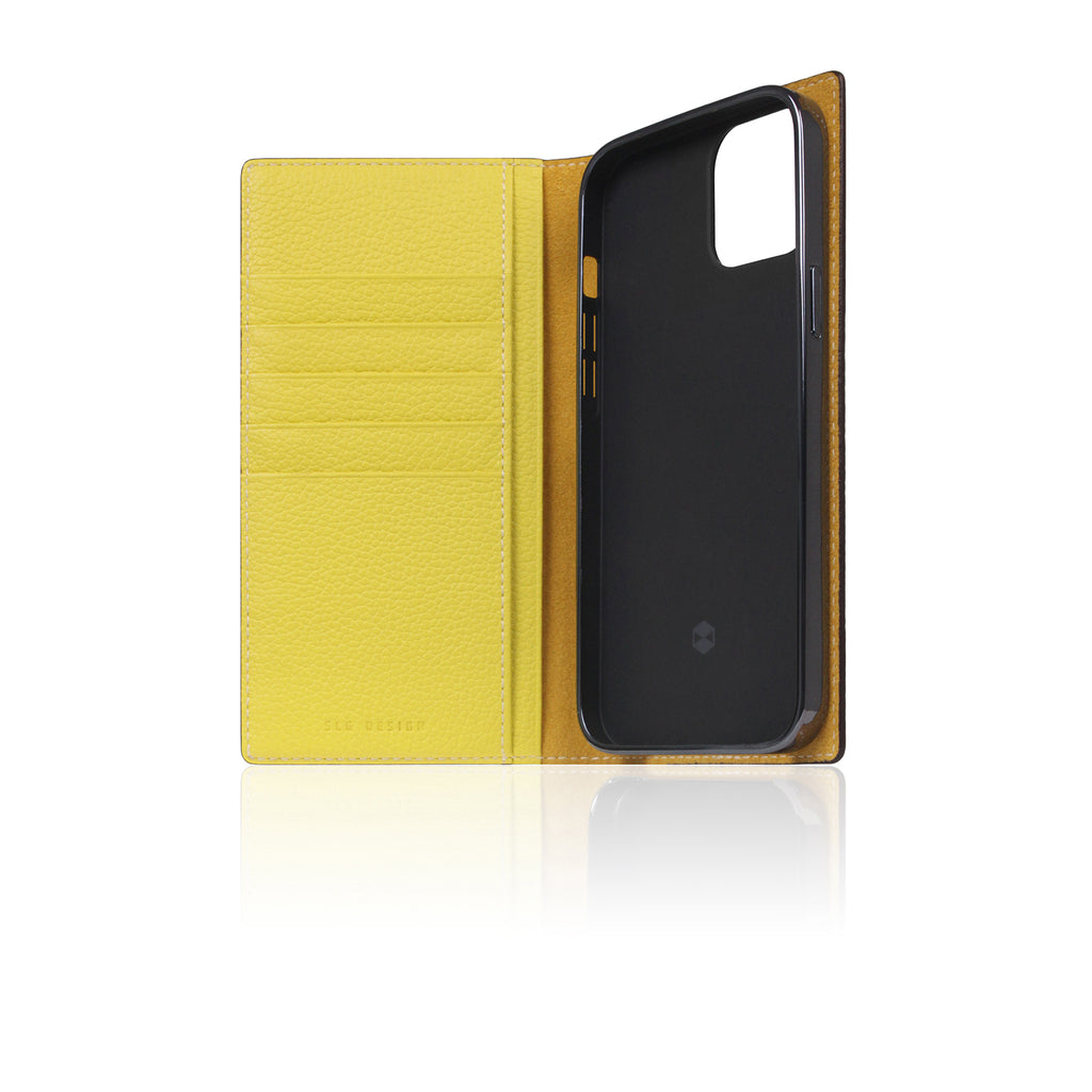 D8 Neon Full Grain Leather Diary Case for iPhone 14 Plus (Lemon)