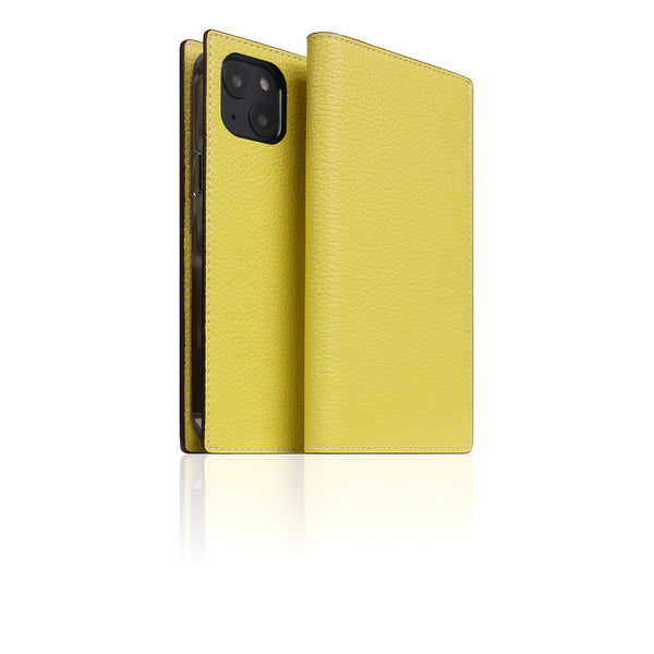D8 Neon Full Grain Leather Diary Case for iPhone 14 Plus (Lemon)